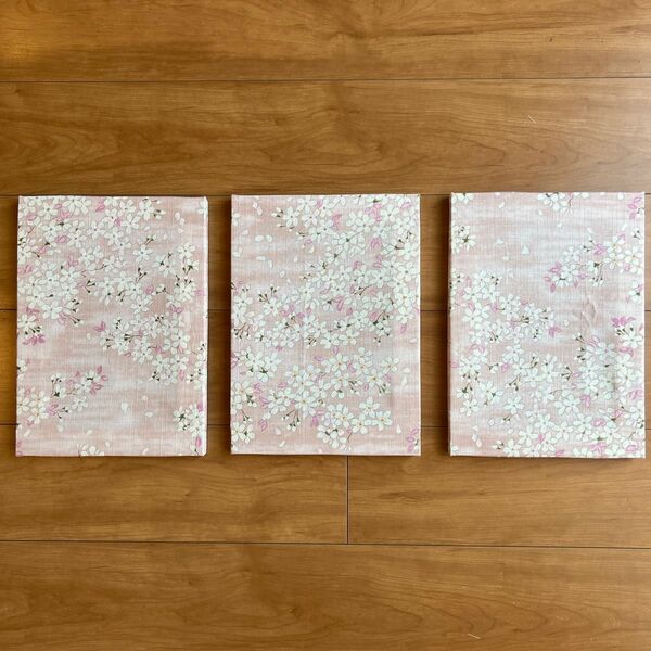 【サイズ33×24㎝】桜柄 ファブリックパネル アートパネル3枚セット