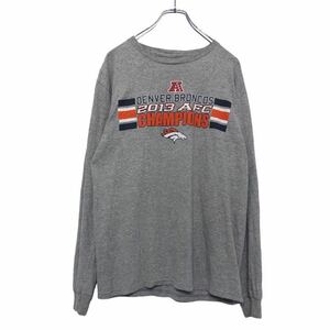 NFL ブロンコス 長袖 プリント Tシャツ L位 グレー アメフト ロンT ロングTシャツ 古着卸 アメリカ仕入 a503-7401