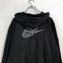 NIKE プリント スウェット パーカー M ブラック ナイキ ジップアップ ワンポイントロゴ 古着卸 アメリカ仕入 a504-5535_画像5