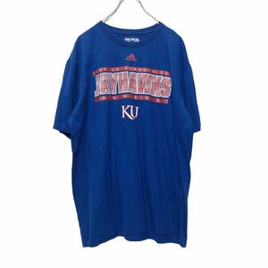 adidas 半袖 プリントTシャツ XLサイズ アディダス スポーツ 青 ブルー 古着卸 アメリカ仕入れ a406-5790