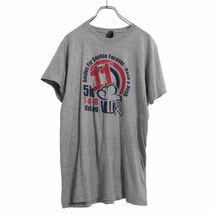 Hanes 半袖 プリント Tシャツ L グレー ブルー レッド ヘインズ 古着卸 アメリカ仕入 a504-6051_画像1