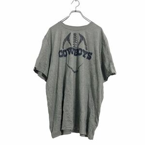 NIKE 半袖 プリント Tシャツ L グレー ナイキ アメフト スポーツ 古着卸 アメリカ仕入 a504-6170