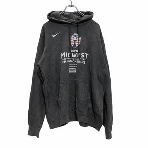 NIKE プリントスウェットパーカー Lサイズ ナイキ スポーツ グレー 古着卸 アメリカ仕入 a504-6371