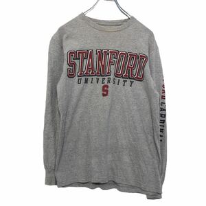 champion 長袖 プリント ロゴ Tシャツ S グレー チャンピオン カレッジロゴ ロンT ロングTシャツ 古着卸 アメリカ仕入 a503-7337