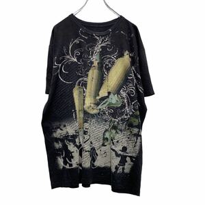 半袖 バレット プリントTシャツ Lサイズ位 黒 ブラック 古着卸 アメリカ仕入 a504-5024