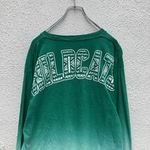 長袖 グラデーション Tシャツ L グリーン ホワイト バッグプリント ロンT 古着卸 アメリカ仕入 a504-5327_画像5