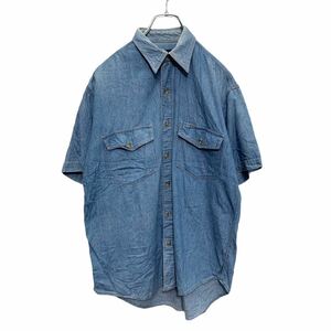 UNIQLO 半袖 デニム シャツ S ブルー ユニクロ オールドユニクロ 90's 古着卸 アメリカ仕入 a504-5836