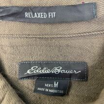 Eddie Bauer 長袖 無地 ネル シャツ M ベージュ エディバウアー ボタンダウン 古着卸 アメリカ仕入 a504-5834_画像8