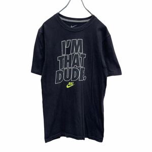 NIKE 半袖 プリント Tシャツ S ブラック ホワイト ネオングリーン ナイキ ロゴ スポーツ 古着卸 アメリカ仕入 a504-5993