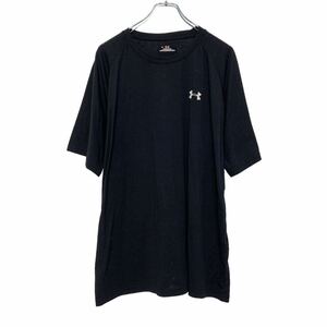 UNDER ARMOUR 半袖 プリント Tシャツ L ブラック アンダーアーマー インナー ストレッチ スポーツ 古着卸 アメリカ仕入 a504-5957