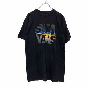 VANS 半袖 プリント Tシャツ M ブラック ヴァンズ スケボー スポーツ ストリート 古着卸 アメリカ仕入 a504-5956