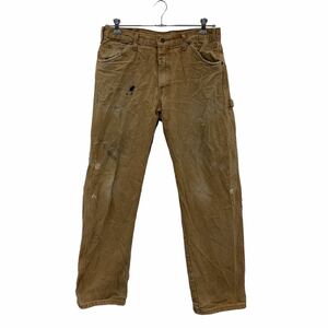 Dickies ワーク・ペインターパンツ W34 ディッキーズ ベージュ ロゴ 古着卸 アメリカ仕入 2304-1606