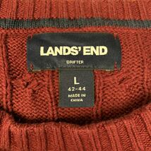 LANDS’END セーター コットン ニット ケーブル編み L レッド コットン 100% ランズエンド 古着卸 アメリカ仕入れ a412-5356_画像7