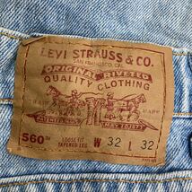 Levi's 560 デニムパンツ W32 リーバイス ルーズフィット デーパードレグ ライトブルー USA製 古着卸 アメリカ仕入 2304-1828_画像9