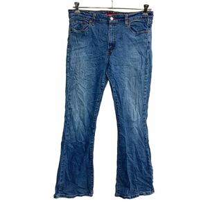 Levi's 519 デニムパンツ W33 リーバイス ロウフレア ストレッチ ジュニア ブルー 古着卸 アメリカ仕入 2304-1795