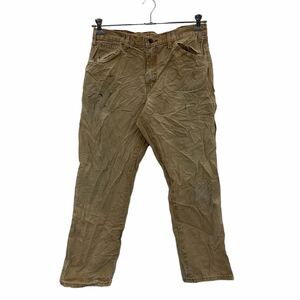 Dickies ワーク・ペインターパンツ W32 ディッキーズ ベージュ ロゴ 古着卸 アメリカ仕入 2304-1843