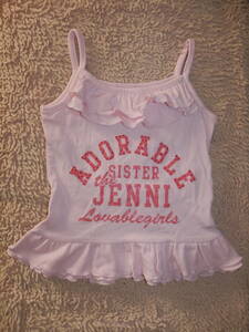 USED goods *SISTER JENNI rhinestone & lame print camisole 120 pink 