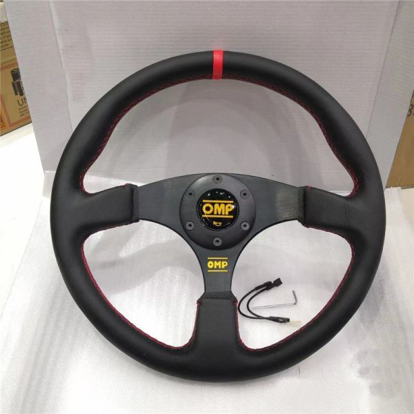 OMP正規品 希少旧ロゴの廃盤モデル バックスキン ステアリング 自動車