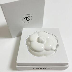 即決☆CHANEL シャネル カメリア アロマストーン ペーパーウェイト ホワイト 美品 陶器