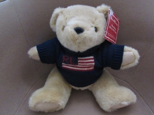 90's Ralph Lauren 1996 year Polo Bear -RL star article flag knitted soft toy Polo Bear bear POLO BEAR doll RALPH LAUREN small articles interior USA F&E /