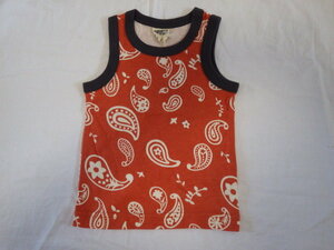 F.O.Kids Kids Baby Baby Men and Women Ok OK Design Tops Top Top 80㎝ Orange Paisley Pattern 100 %