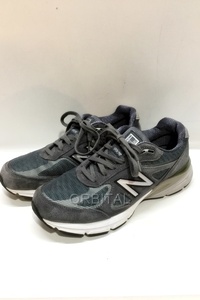 代官山)NEW BALANCE ニューバランス M990GLE4 USA製 米国製 スエード スニーカー チャコールグレー サイズ26.5cm v4