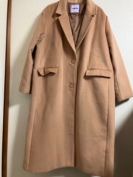 プニュズ 新品 チェスターコート キャメルコート ロングコート サイズ4