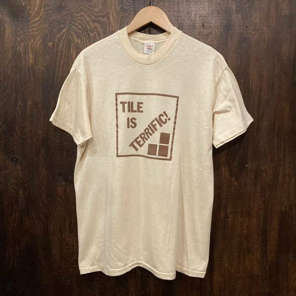 アメリカ古着 STEDMAN 80s ビンテージ 半袖Tシャツ ベージュ ビンテージT USA製