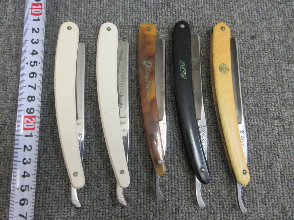 最も優遇の 8本セット BARBER 理容師 剃刀 カミソリ 日本刀 ナイフ