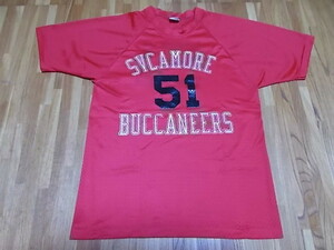 70s USA製 Championチャンピオン　SVCAMORE BUCCANEERS メッシュTシャツ　サイズS ヴィンテージ