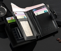 二つ折り　三つ折り　財布　大容量　多機能　即決　送料無料 カード１２枚　ポケット４ヶ所　大型小銭入れ　札入れ　１６ＨＳw_画像3