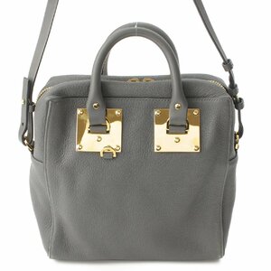 【ソフィーヒュルム】SOPHIE HULME　アルビオン 2WAY レザー ハンドバッグ グレー 【中古】【正規品保証】179226