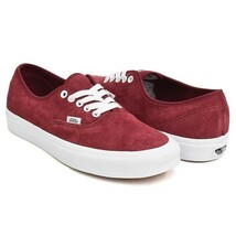 最値!定7700円!新品!US企画!名作復刻!VANS【バンズ】オーセンティック高級ピックスキン レザー スニーカー!ワインレッド!赤白 26 ラスト1点_画像2