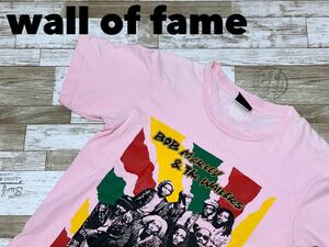 ☆送料無料☆ wall of fame ウォールオブフェイム 古着 半袖 バンド Tシャツ ボブマーリー ピンク トップス 中古 即決