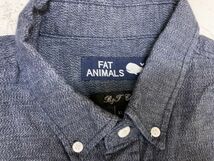 【送料無料】 FAT ANIMALS ファットアニマル 起毛 ポケットボーダー切替 長袖シャツ メンズ ボタンダウン 大きいサイズ X1 紺_画像2