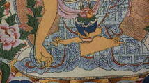 チベット仏教・タンカ「宝生如来・ラトナサンバヴァ」織物 刺繍絵画 タペストリー　４０cm×６０cm_画像6