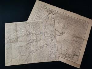  old map [ Taisho 14 year [ mountain middle lake ][ Ueno .](5 ten thousand minute. 1) map ]2 sheets 