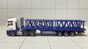 1/87 Herpa MAN TGX XXL Euro 6 w/Flatbed Semitrailer with Crane Parts &#34;Wasel&#34;