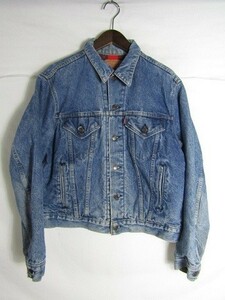 80年代製～　Levi's リーバイス　70411 デニムジャケット　裏地フランネル　チェック　インディゴ　サイズ42