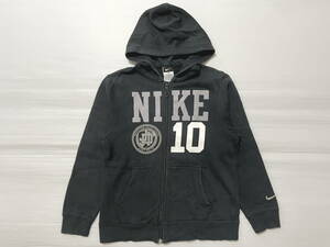 ナイキ NIKE ジップパーカー キッズ140〜150 裏起毛 ビッグロゴ　　フーディースウェット デカロゴ スウォッシュ ロゴジッパー 石瀬5267