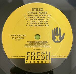 HIPHOP Record ヒップホップ　レコード　Stezo Crazy Noise 1989