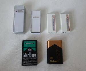 Marlboro☆PHILIP MORRIS【マルボロ フィリップモリス☆ライター5個＆携帯灰皿】計6個セット/タバコの箱型/レア・希少