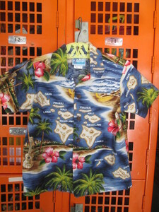  valuable *hawaii Hawaii made Vintage aloha shirt size5 for children / coconut button west coastal area California American Casual 