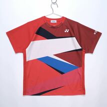 【送料無料】YONEX/ダイハツ・ヨネックスジャパンオープン2019/プラクティスTシャツ/バドミントン/サンセットレッド/Mサイズ_画像1