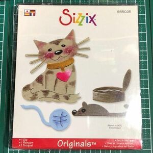 未使用【シジックス厚型ダイL】猫と猫のおもちゃ