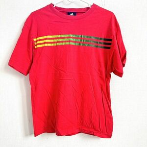 adidas 半袖Tシャツ 赤 カジュアル プリントTシャツ ◎16-39