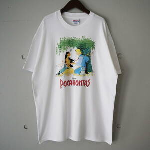 90s Pocahontas Tシャツ XL ポカホンタス Disney ディズニー ヴィンテージ プリント アニメT ムービーT 映画 90年代 古着 キャラT