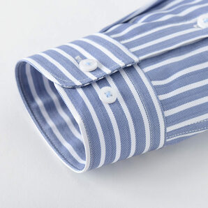 P231-2XL新品DCKMANY■ストライプシャツ メンズ 長袖 ワイシャツノーアイロン 形態安定 ビジネスシャツ シルクのような質感/ダークブルーの画像8