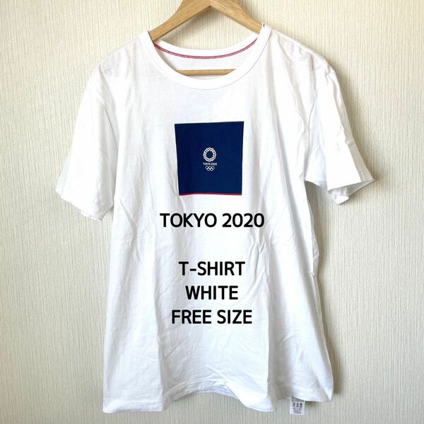 【匿名配送】東京オリンピック2020 プリントTシャツ 半袖 記念 コレクション 普段着 白 フリーサイズ