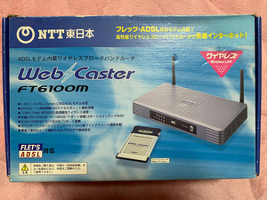  rare NTT East Japan ADSL modem Web Caster FT6100M card cordless handset FT-STC-SH wireless Broad band router set Flet's AC adapter box 